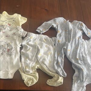 Disney Baby Yellow & Gray Sleepwear Set with Footed One-Piece